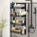 4-tier Shower Caddy - Over-the-door & Wall-mountable Organizer with Hooks, Dual-use (adjustable Height... - House Of Avana