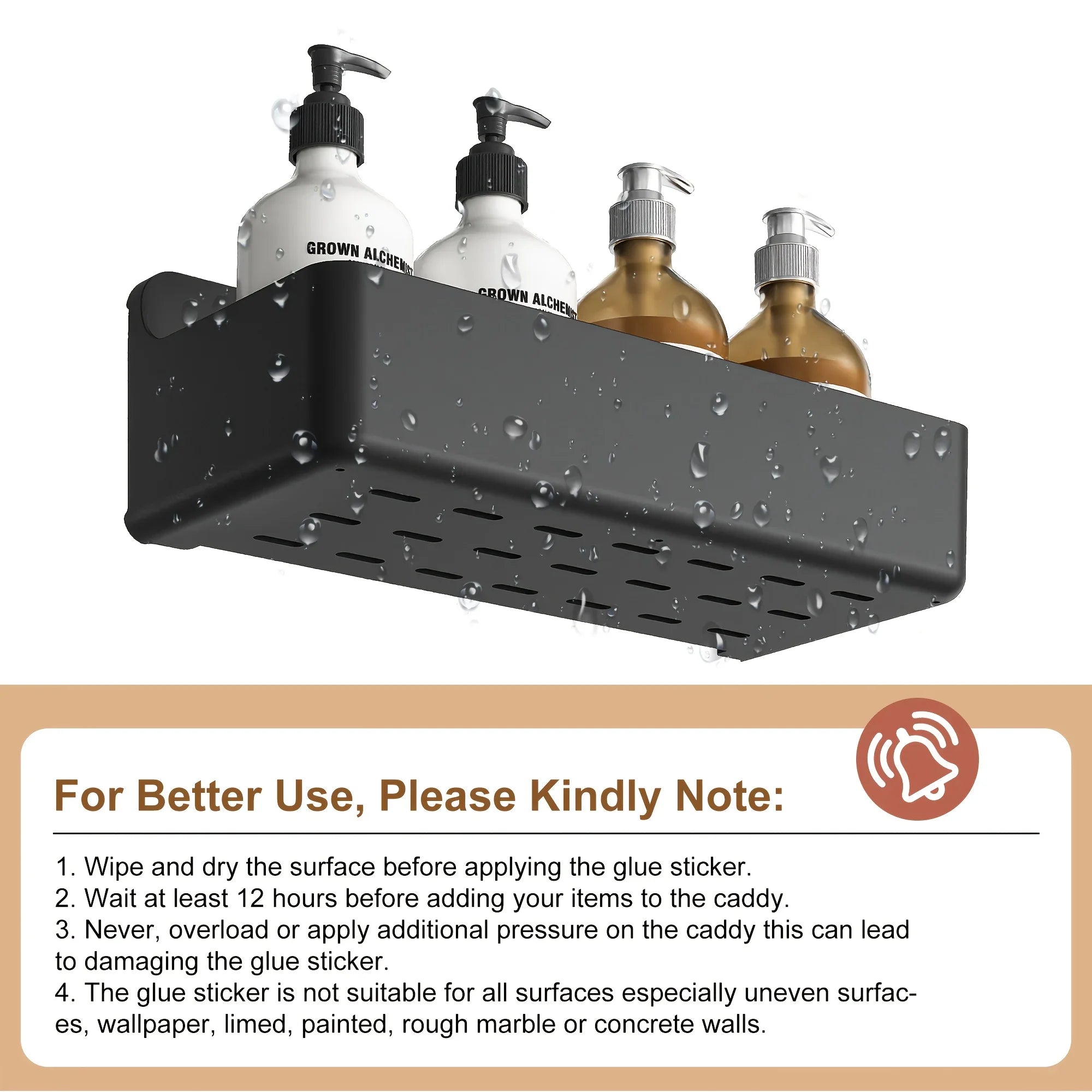 5-piece No-drill Wall-mounted Bathroom Organizer - House Of Avana