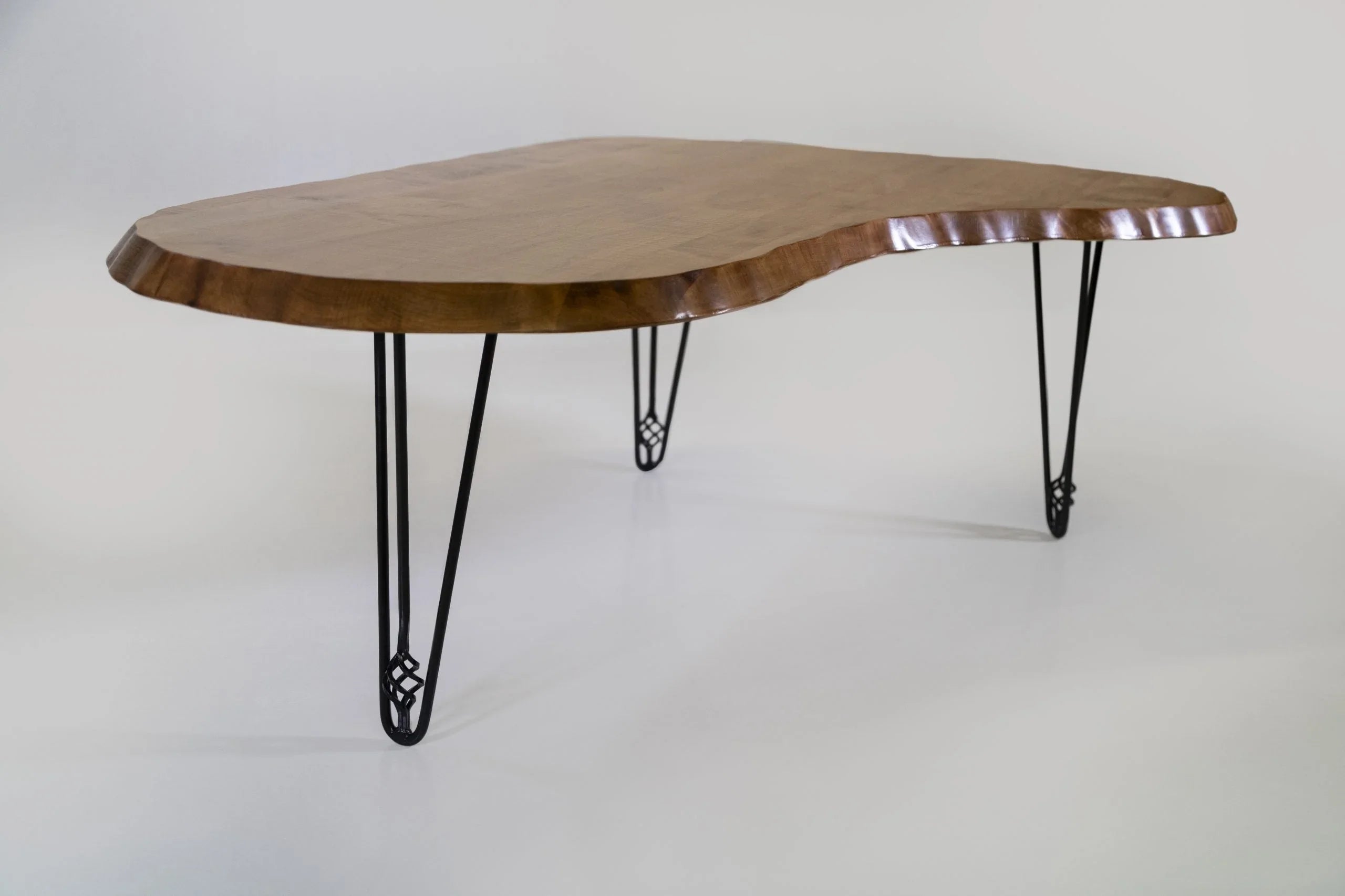 Wavy Kidney Table with EB Hairpin Legs Enrico Bartolini