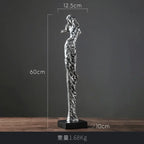 Retro Resin Electroplate Abstract Girl Sculpture Creative Living Room TV Cabinet Bookshelf Ornaments Home Decorations - House Of Avana