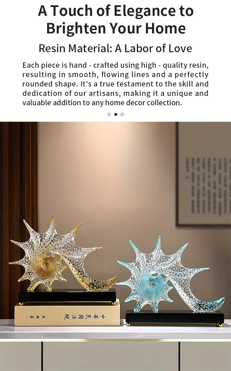 Elegant Starfish-shaped Resin Ornaments - Luxurious Home Decor for Living Room, Office, or Tv Stand |... - House Of Avana