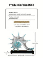 Elegant Starfish-shaped Resin Ornaments - Luxurious Home Decor for Living Room, Office, or Tv Stand |... - House Of Avana
