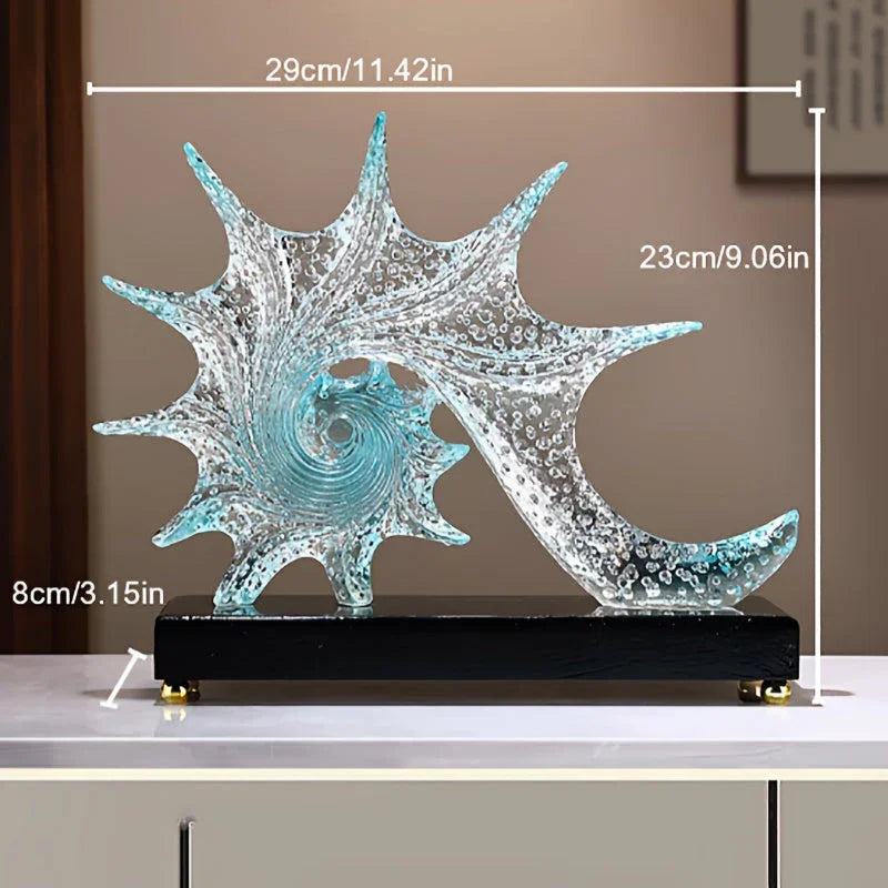 Elegant Starfish-shaped Resin Ornaments - Luxurious Home Decor for Living Room, Office, or Tv Stand |... - House Of Avana