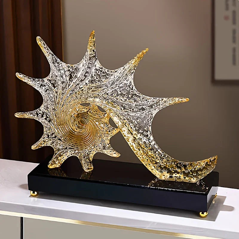 Elegant Starfish-shaped Resin Ornaments - Luxurious Home Decor for Living Room, Office, or Tv Stand |... - House Of Avana