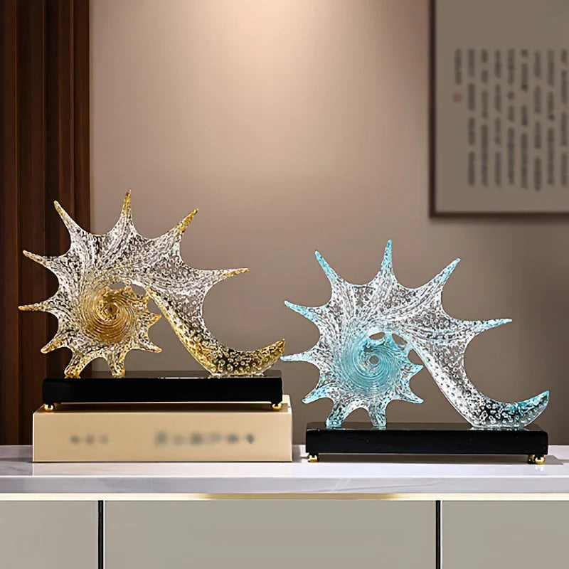 Elegant Starfish-shaped Resin Ornaments - Luxurious Home Decor for Living Room, Office, or Tv Stand |... - House Of Avana