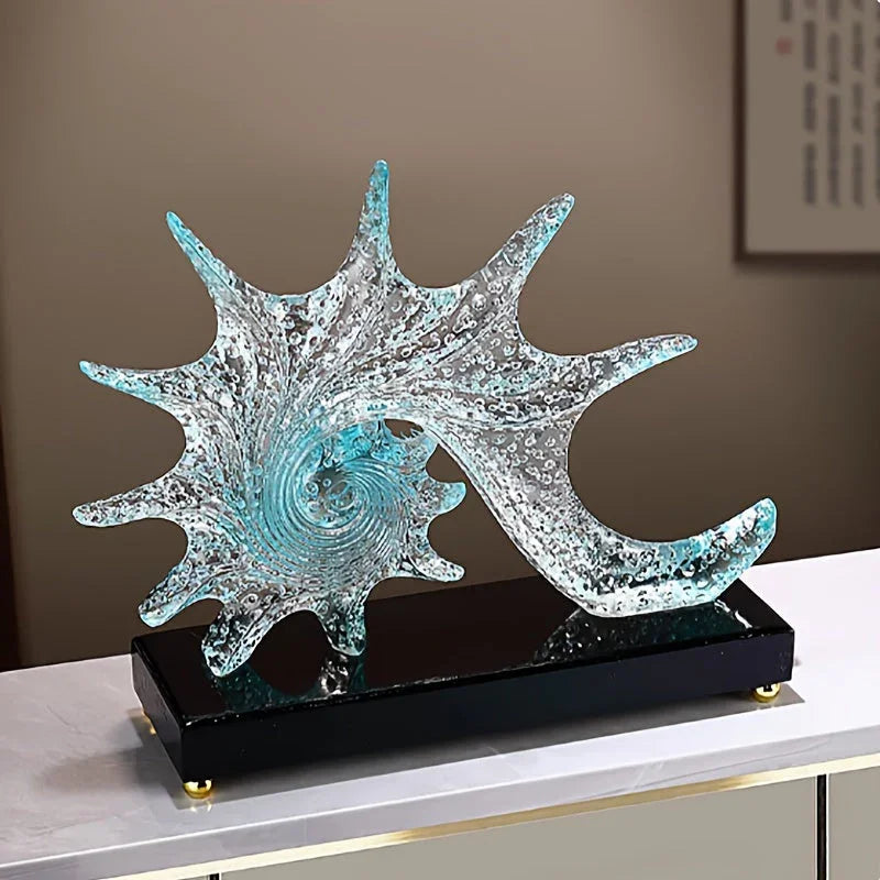 Elegant Starfish-shaped Resin Ornaments - Luxurious Home Decor for Living Room, Office, or Tv Stand |... - House Of Avana