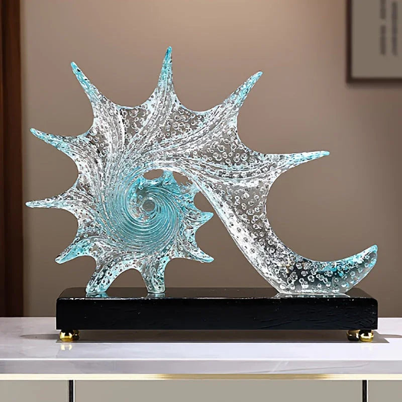 Elegant Starfish-shaped Resin Ornaments - Luxurious Home Decor for Living Room, Office, or Tv Stand |... - House Of Avana