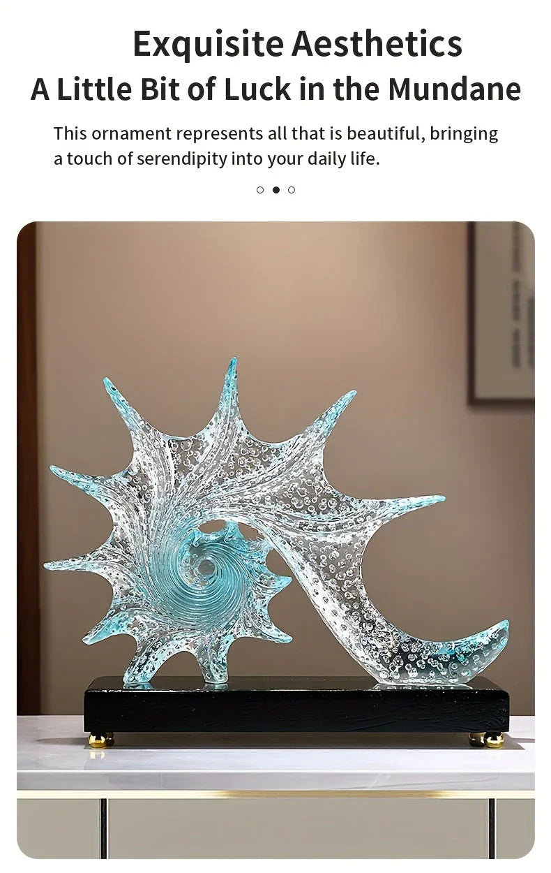 Elegant Starfish-shaped Resin Ornaments - Luxurious Home Decor for Living Room, Office, or Tv Stand |... - House Of Avana