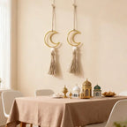 Ornament - Wooden Beads Moon Tassel Wall Decor