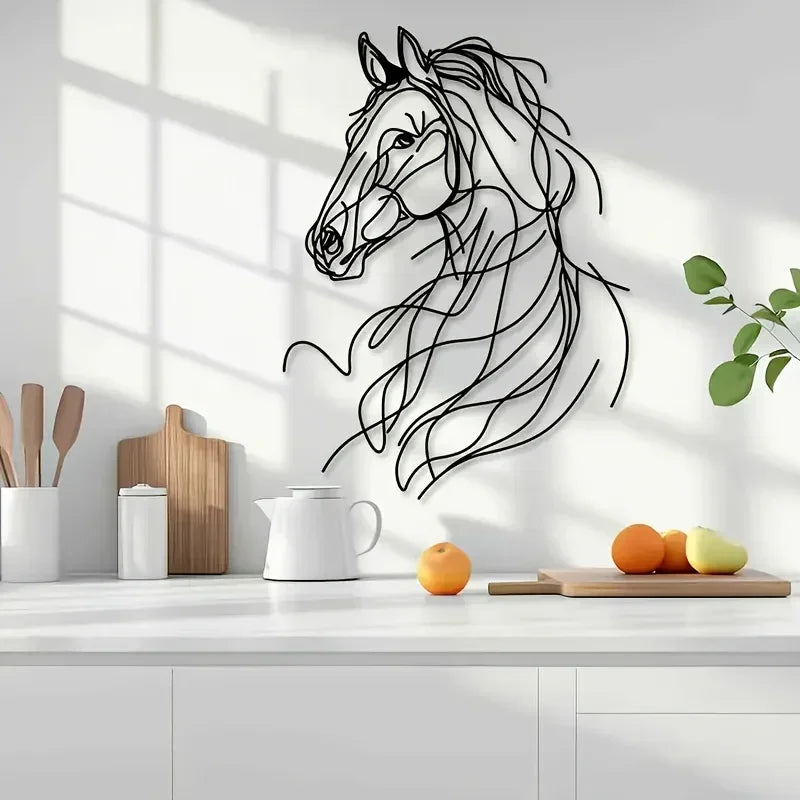 The Charm of the Countryside, an Astonishing Metal Horse Silhouette - 15.75 Inch Outdoor Garden and... - House Of Avana