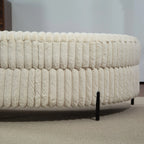 47.2"W Half Moon Storage Ottoman, Upholstered Storage Bench Reversible With Tray And Metal Legs For Living Room, Entryway House Of Avana