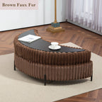 47.2"W Half Moon Storage Ottoman, Upholstered Storage Bench Reversible With Tray And Metal Legs For Living Room, Entryway House Of Avana [[SKU:HOA-OTT-401]]