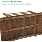 Outdoor 4-ft Wooden Garden Bridge in Rustic Brown Wood Finish
