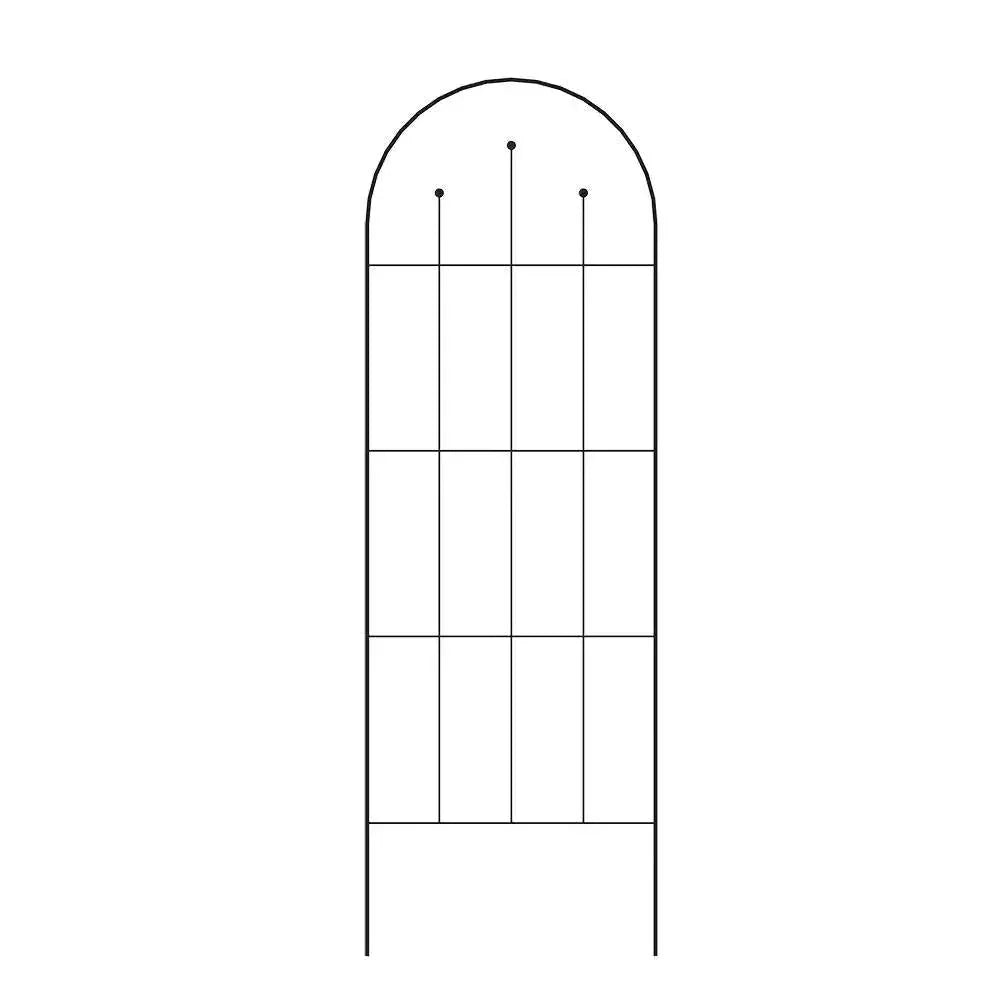 Outdoor 80-inch Tall Garden Trellis in Black Powder Coated Steel Finish