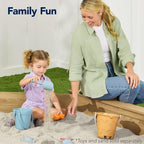 Outdoor Kid's Octagonal Sandbox in Natural Wood Finish