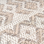 Outdoor Rug for Patio or Balcony Modern flatweave Boho ornaments in Cream Beige RugYourHome
