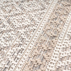 Outdoor Rug for Patio or Balcony Modern flatweave Boho ornaments in Cream Beige RugYourHome