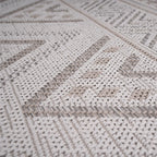 Outdoor Rug for Patio or Balcony Modern flatweave Boho Trellis in Cream Beige RugYourHome