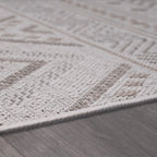 Outdoor Rug for Patio or Balcony Modern flatweave Boho Trellis in Cream Beige RugYourHome