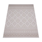 Outdoor Rug for Patio or Balcony Modern flatweave Boho Trellis in Cream Beige RugYourHome