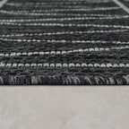 Outdoor Rug Illusion Modern Ethnic Pattern - Black Grey RugYourHome