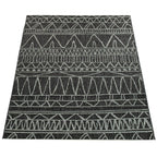 Outdoor Rug Illusion Modern Ethnic Pattern - Black Grey RugYourHome