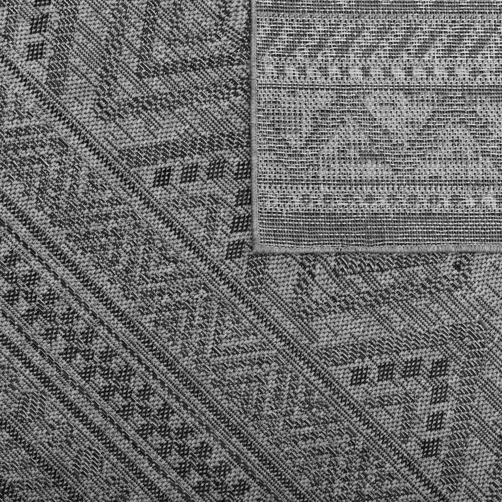 Outdoor Rug Vermont Boho Diamond Pattern - Dark Grey RugYourHome
