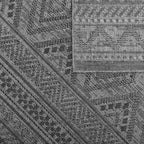 Outdoor Rug Vermont Boho Diamond Pattern - Dark Grey RugYourHome