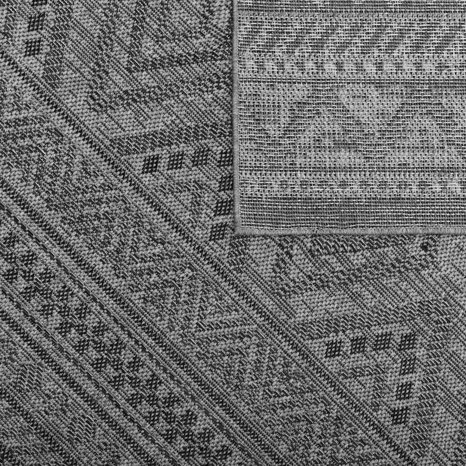 Outdoor Rug Vermont Boho Diamond Pattern - Dark Grey RugYourHome