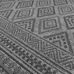Outdoor Rug Vermont Boho Diamond Pattern - Dark Grey RugYourHome