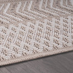 Outdoor Rug Vermont Stain-Resistant with Boho Pattern in Beige RugYourHome