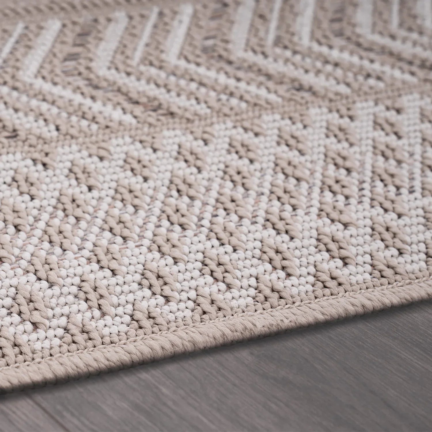 Outdoor Rug Vermont Stain-Resistant with Boho Pattern in Beige RugYourHome