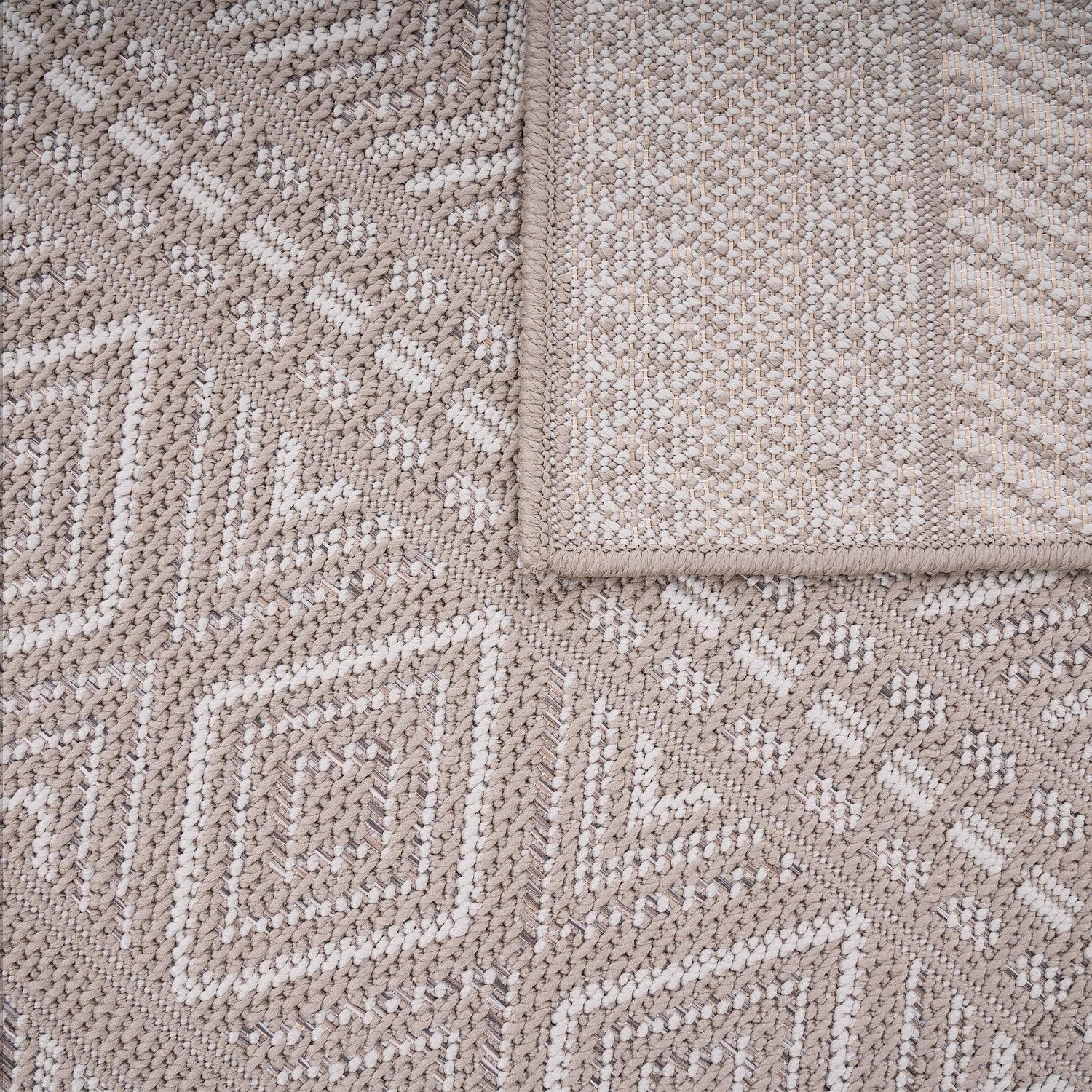 Outdoor Rug Vermont Stain-Resistant with Boho Pattern in Beige RugYourHome