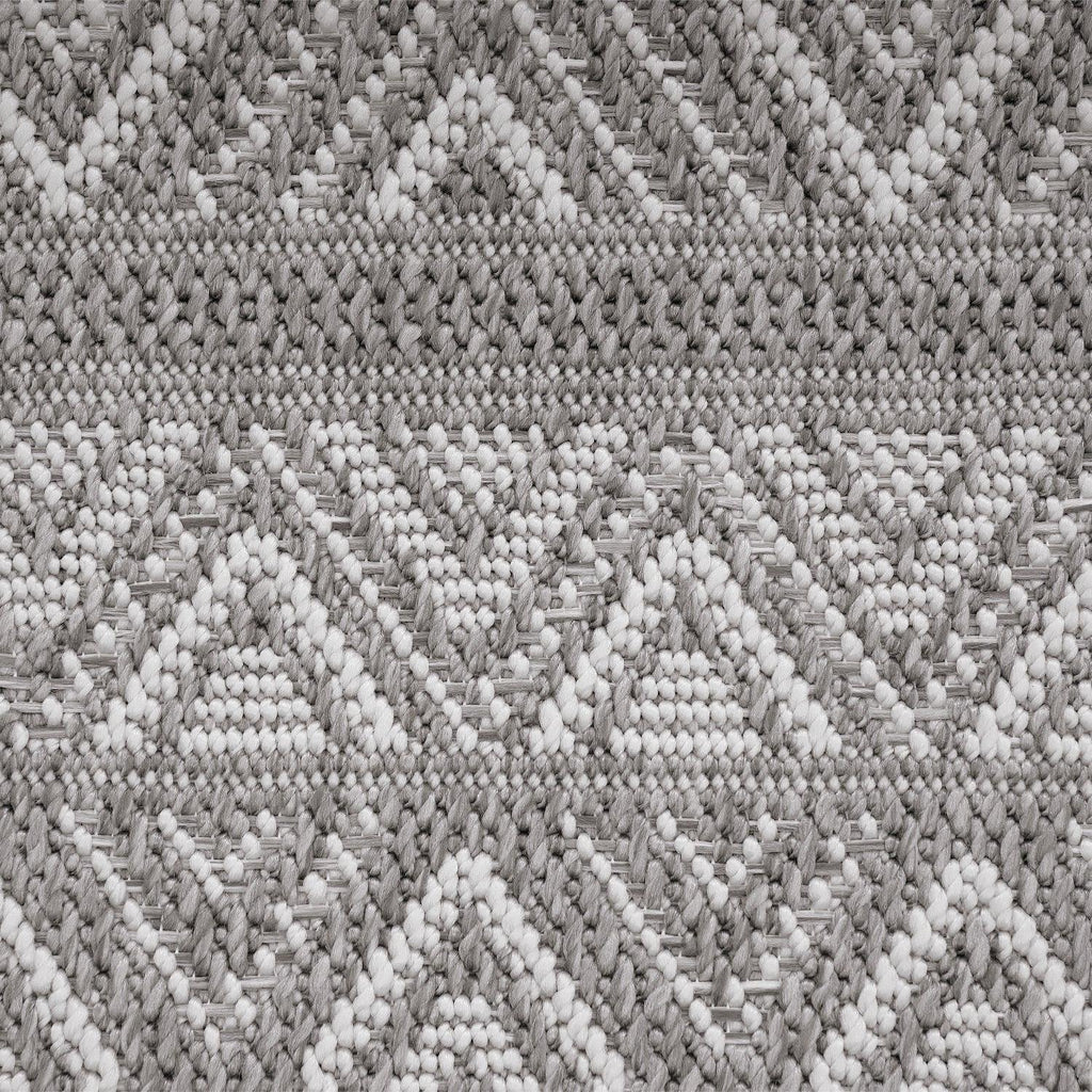 Outdoor Rug Vermont Stain-Resistant with Boho Pattern in Grey RugYourHome