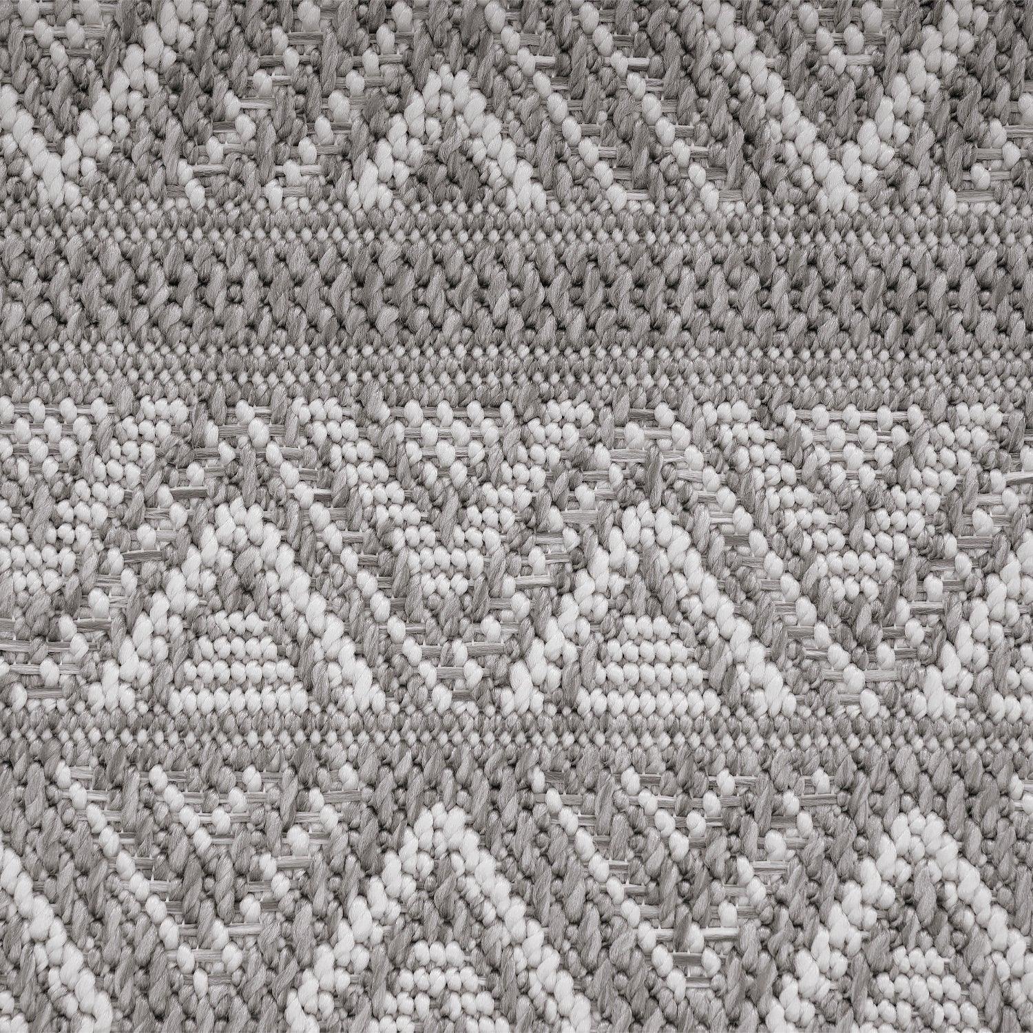 Outdoor Rug Vermont Stain-Resistant with Boho Pattern in Grey RugYourHome