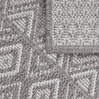 Outdoor Rug Vermont Stain-Resistant with Boho Pattern in Grey RugYourHome