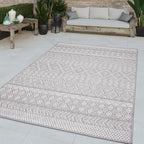 Outdoor Rug Vermont Stain-Resistant with Boho Pattern in Grey RugYourHome