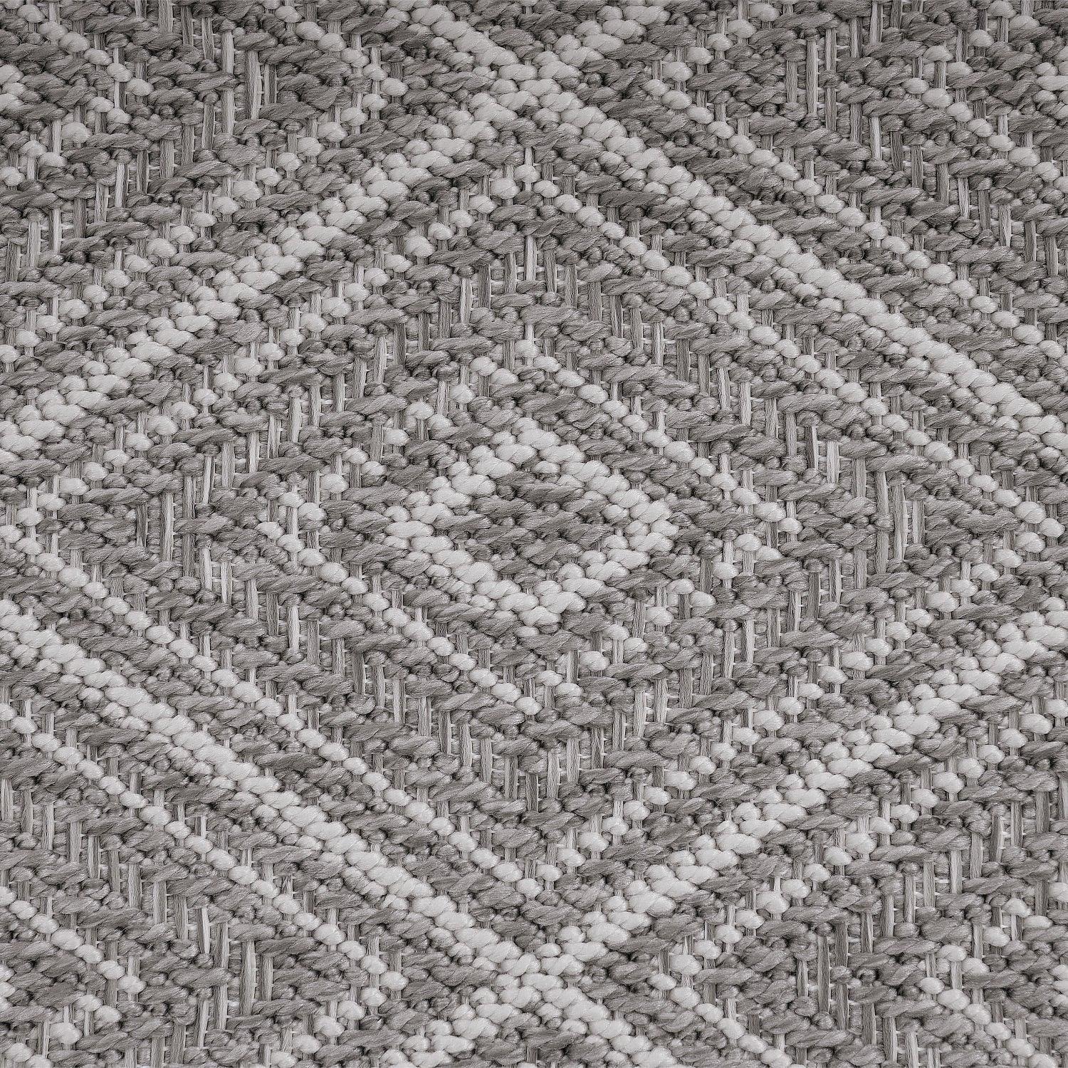 Outdoor Rug Vermont Stain-Resistant with Boho Pattern in Grey RugYourHome