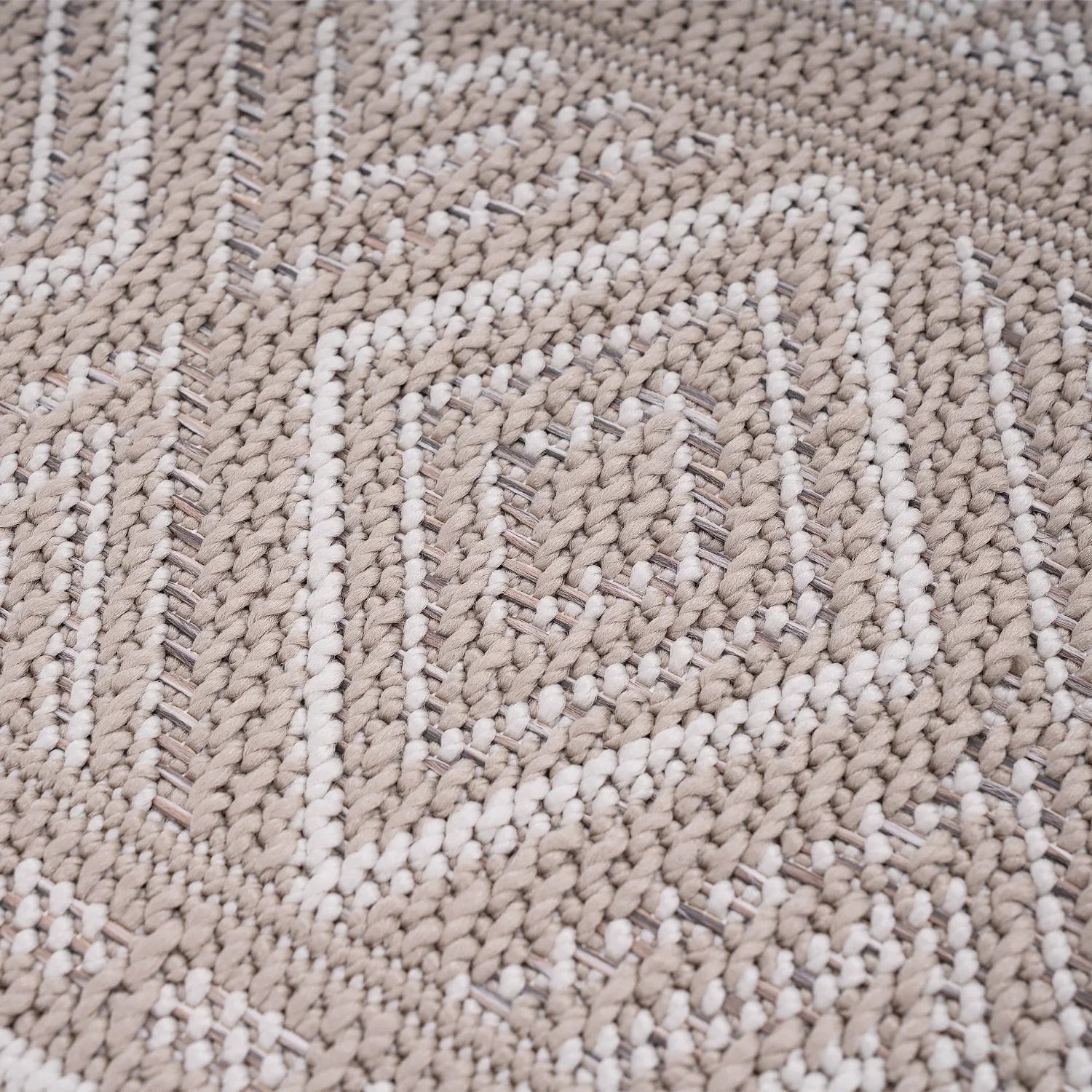 Outdoor Rug Vermont Stain-Resistant with Boho Pattern in Beige RugYourHome