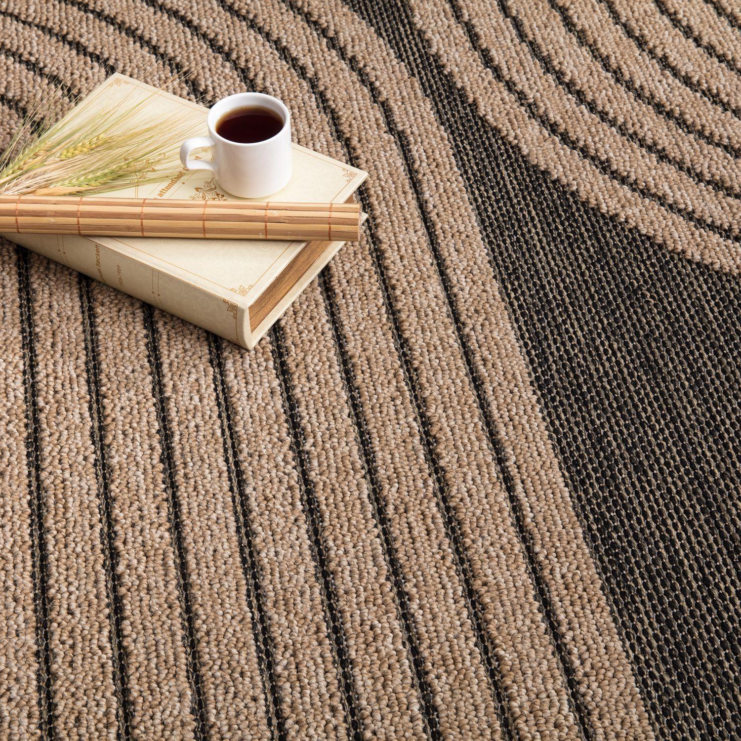 In- & Outdoor Rug Cologne with Modern Lines Design in Beige Black RugYourHome