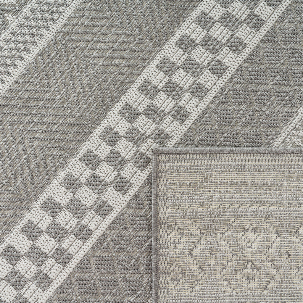 Outdoor Rug Vermont Modern Boho Ornaments in White Grey RugYourHome