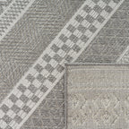 Outdoor Rug Vermont Modern Boho Ornaments in White Grey RugYourHome