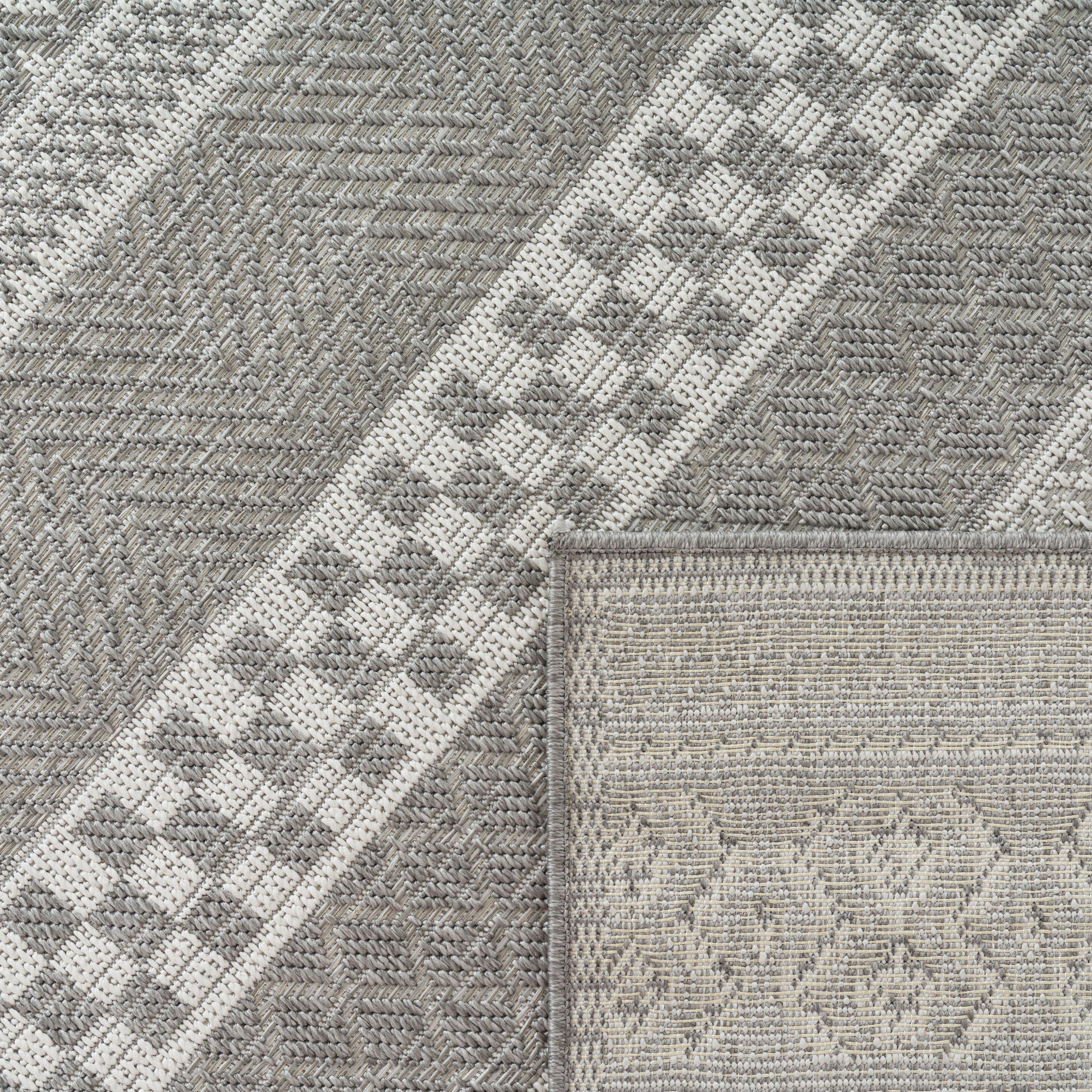 Outdoor Rug Vermont Modern Boho Ornaments in White Grey RugYourHome
