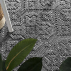 In- & Outdoor Rug Marrakesh High-Low Diamond Effect Pattern Anthracite RugYourHome