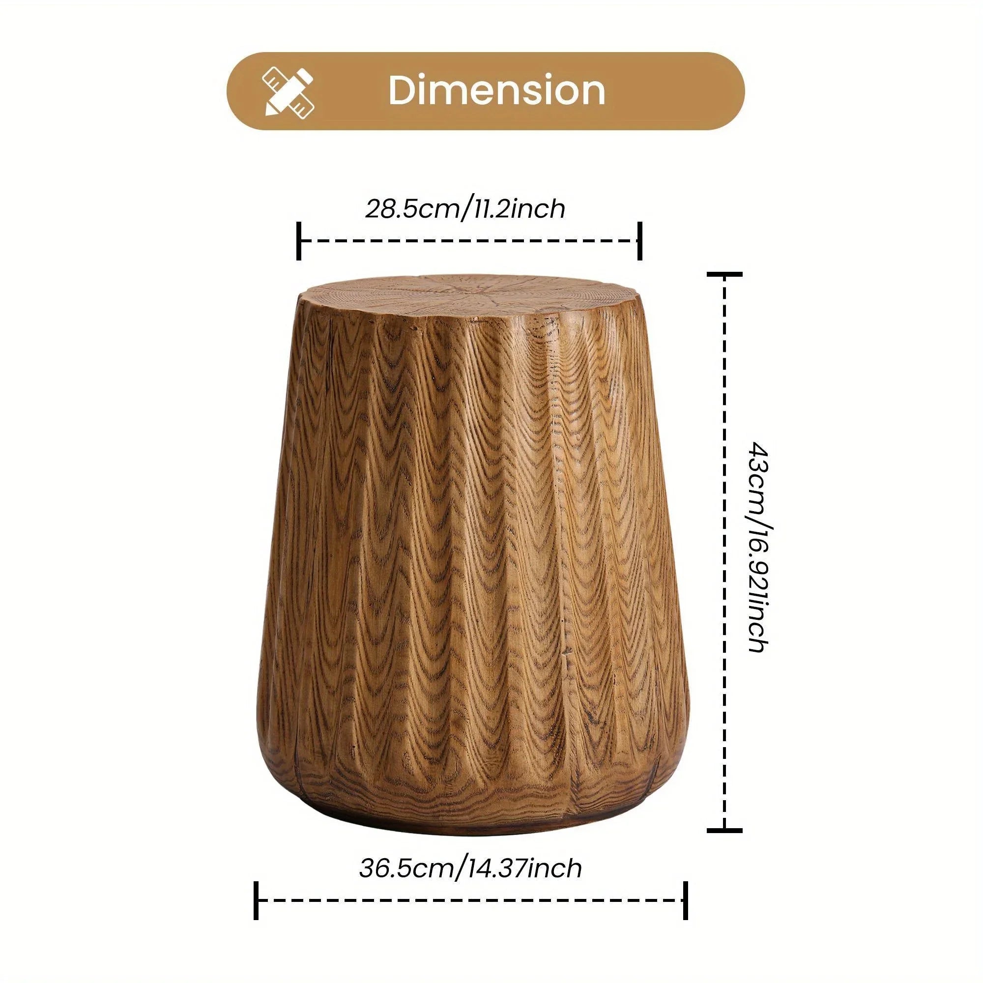 Outdoor/Indoor Round Side Table - Lightweight Accent Table with Faux Wood Construction, Modern Farmhouse Coffee table, Footrest, Plant Stand - for Patio, Living Room, Deck, Garden - Easy to Move & Durable Decor House Of Avana