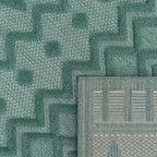 Indoor Outdoor Rug Livorno Geometric Trellis Pattern In Turquoise RugYourHome