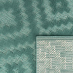 Indoor Outdoor Rug Livorno Trellis High-Low Pattern In Turquoise RugYourHome