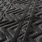 Indoor Outdoor Rug Livorno Boho High-Low Pattern In Anthracite RugYourHome