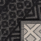 Indoor Outdoor Rug Livorno Boho High-Low Pattern In Anthracite RugYourHome