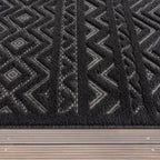 Indoor Outdoor Rug Livorno Boho High-Low Pattern In Anthracite RugYourHome